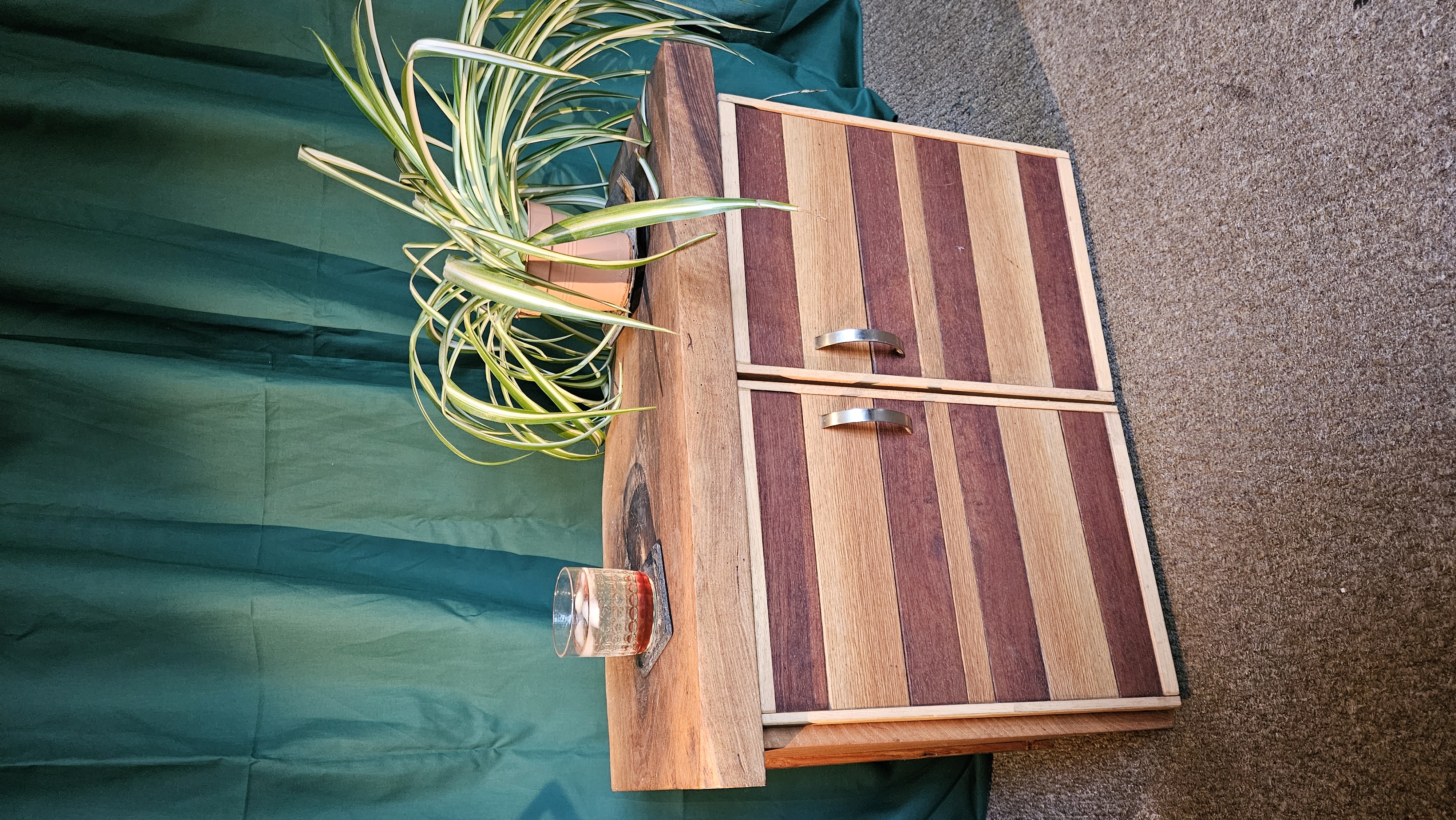 Small Cabinet with Walnut Top and Reclaimed Wood Doors